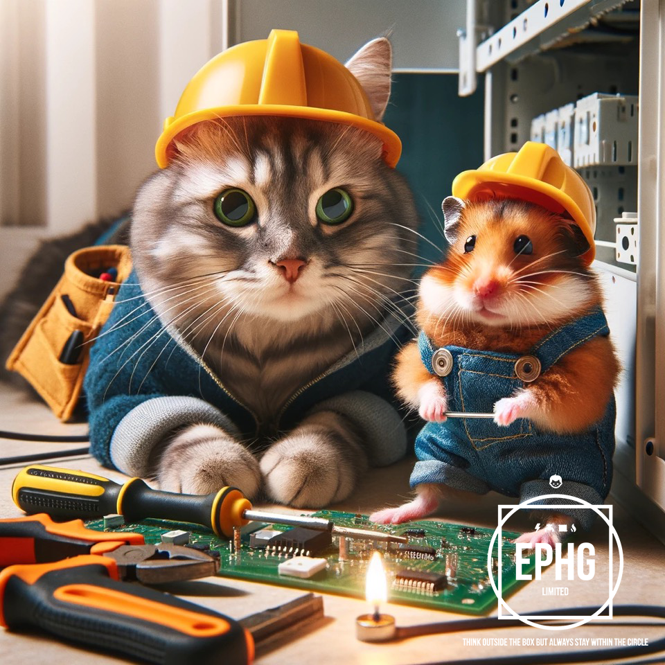 Electrician and Apprentice Making an Electrical Repair