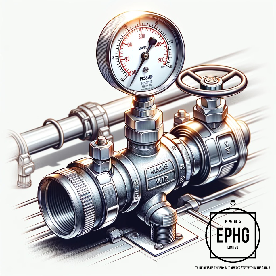 Illustration Pressure Gage Next to Stop Valve