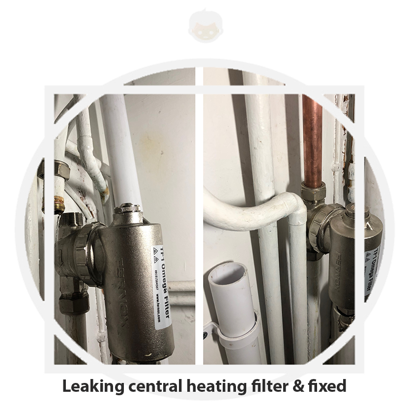 Leaking central heating filter